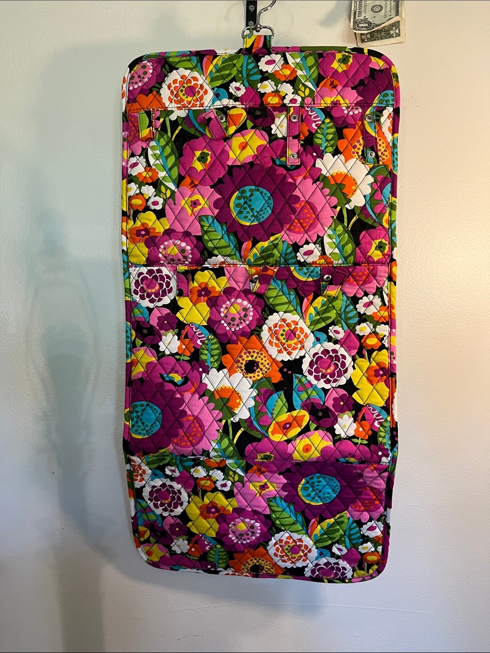 Vera Bradley Bright Floral Quilted Hanging Organizer - Pink Multi